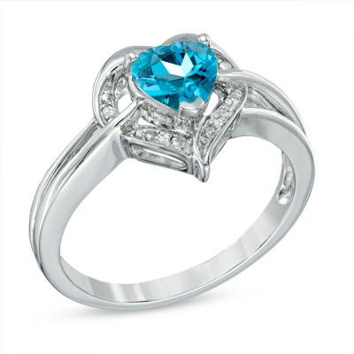 Blue Topaz Heart-Shaped Ring