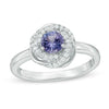 Tanzanite and White Orbit Frame Ring