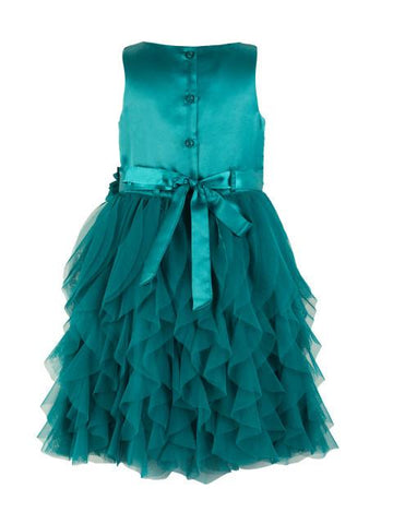 Branyork Teal Green Sequinned Fit and Flare Dress
